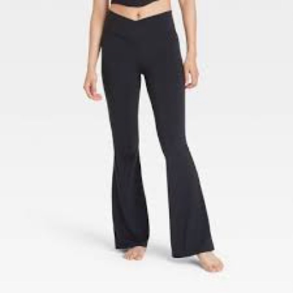 JoyLab women’s XL pants crossover flare high rise leggings mocha brown NWT - Picture 6 of 8